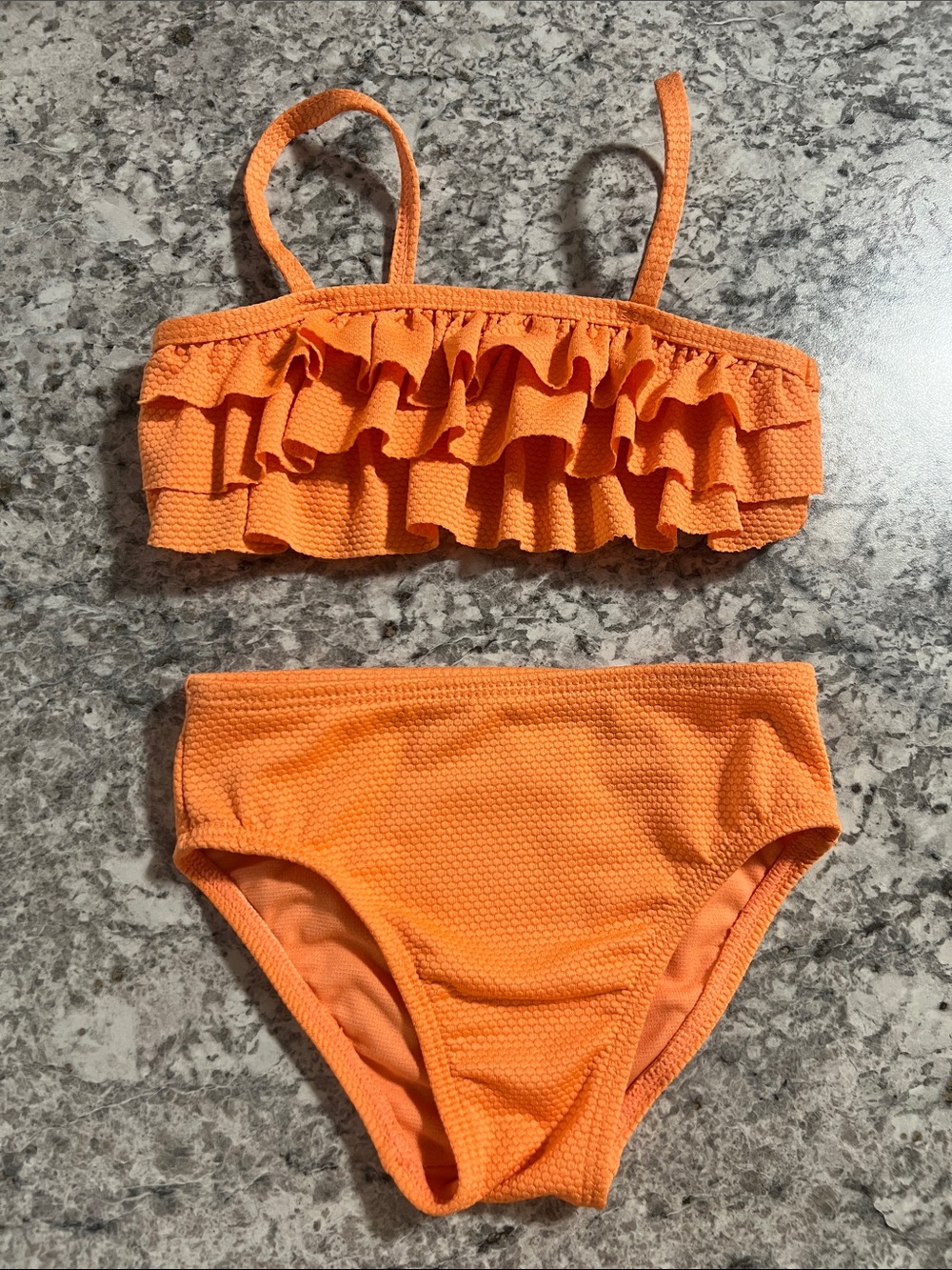 George Orange Ruffled Bikini Set